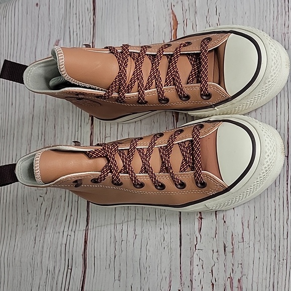 CONVERSE Leather High Top All Stars Women's Platform Sneakers Size 6 - Picture 3 of 6